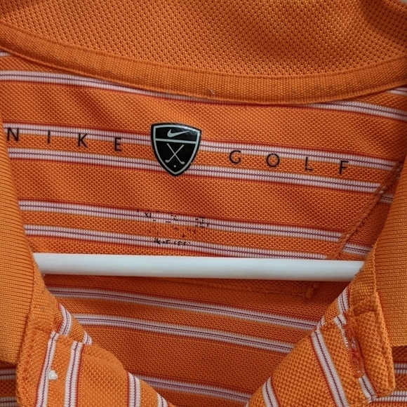 Nike Men's XL Golf Polo Short Sleeve Orange/White - Picture 4 of 11